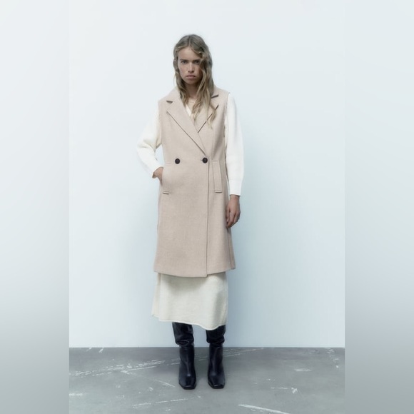 ZARA LONG WAISTCOAT - Picture 4 of 16